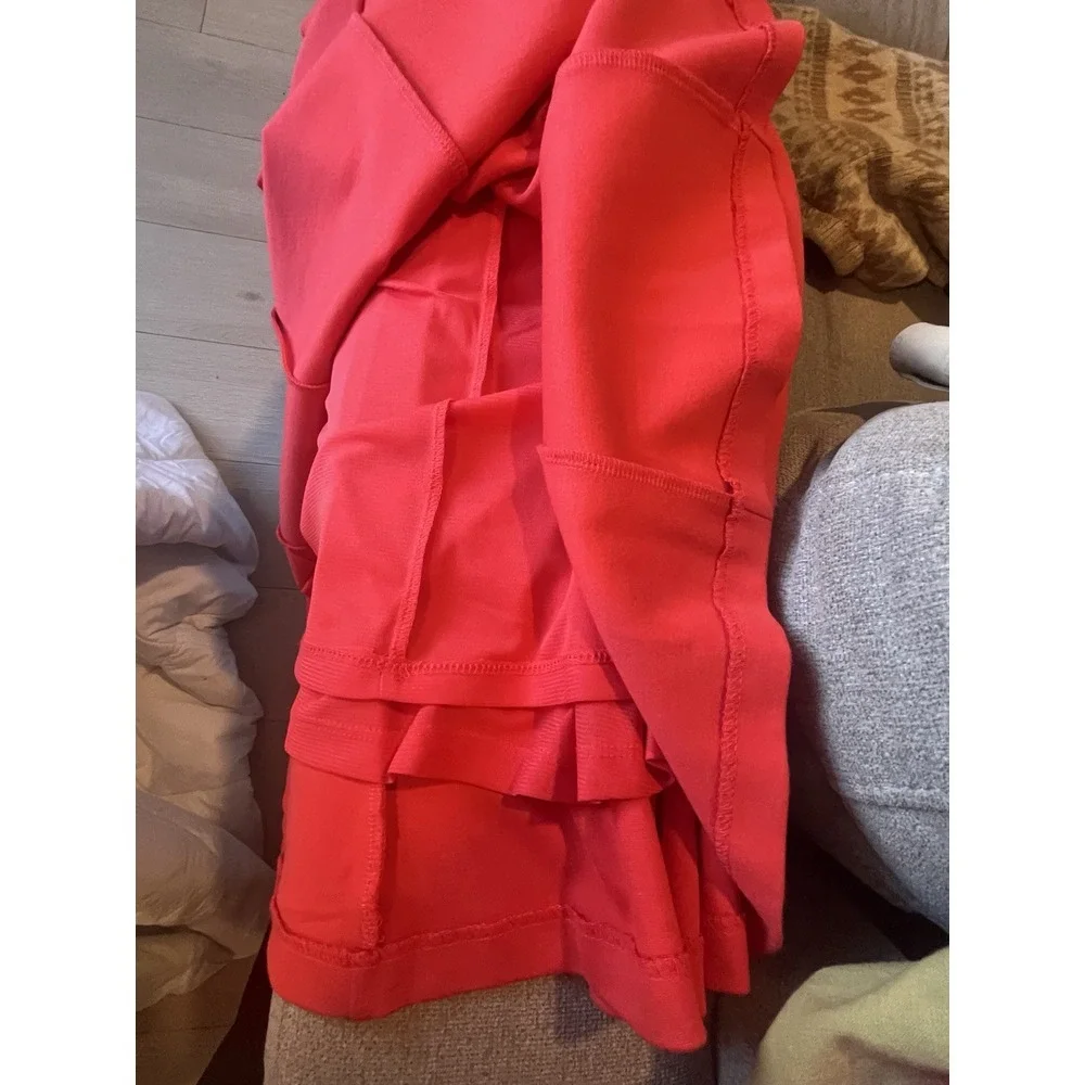 NWT Catherine Malandrino Coral Pleated A Line Flared Knit Dress Size 8 V Neck - Picture 7 of 7